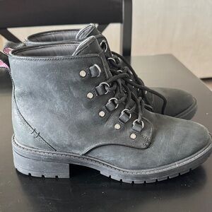 Cole Haan Black Lace-Up Ankle Boots